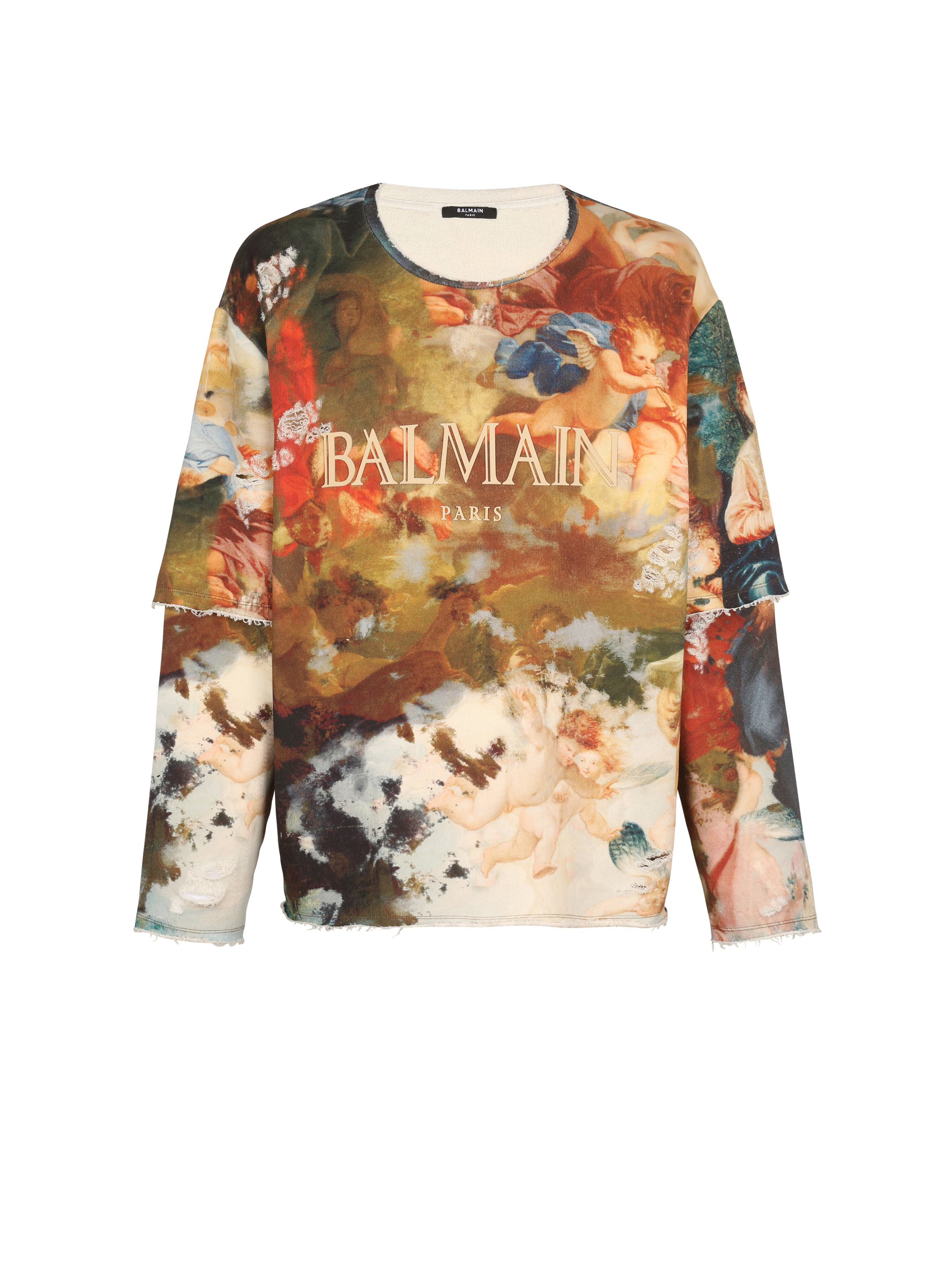 Sky print trompe-l'oeil sweatshirt - 1