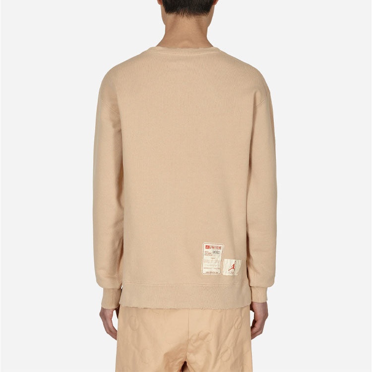 Air Jordan x union Crossover Logo Solid Color Sleeve Sports Round Neck Asia Edition Khaki DJ9523-268 - 4