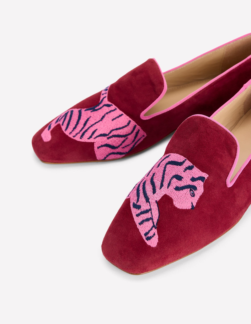 Slipper Cut Loafers-Oxblood Tiger 4