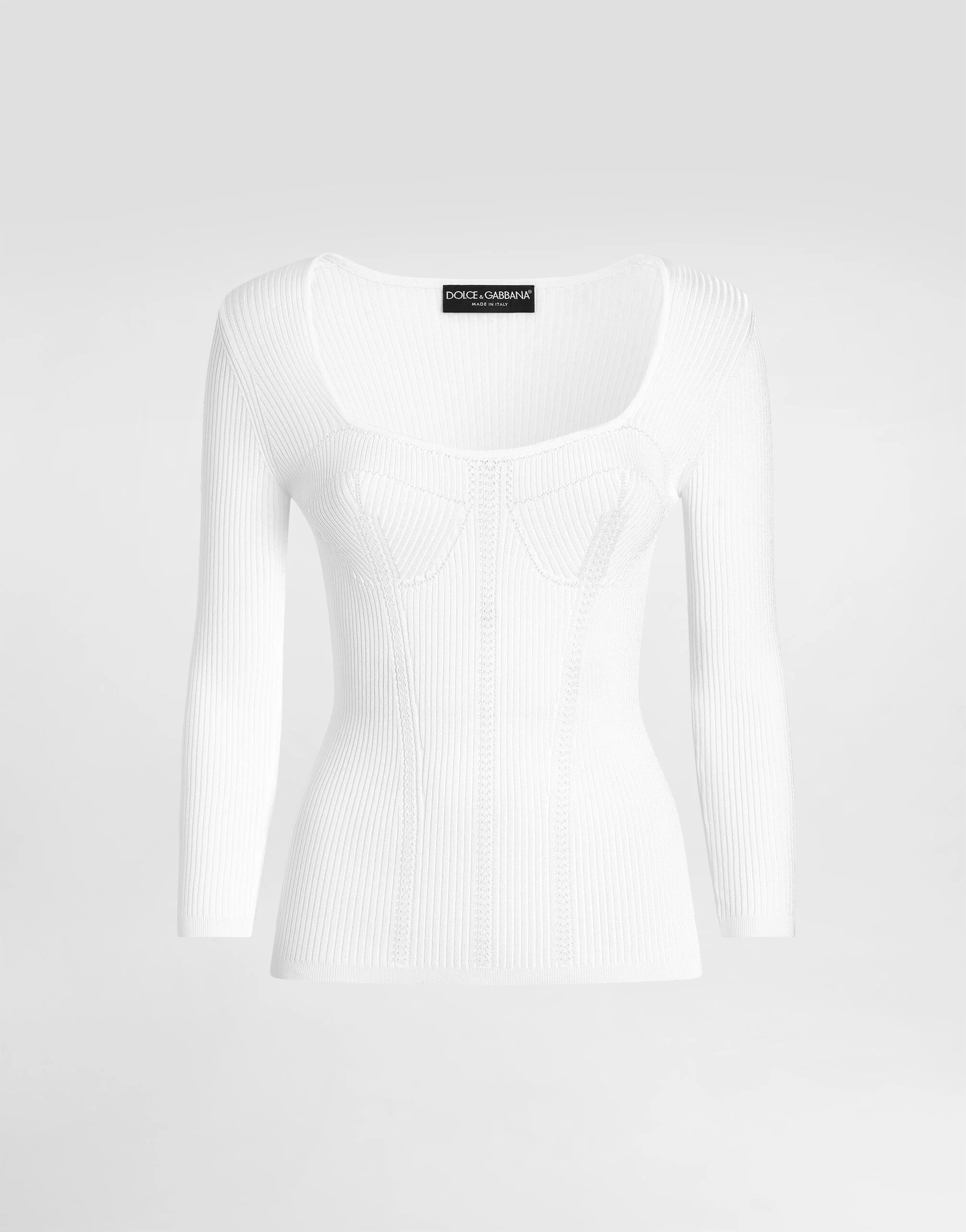 Viscose rib knit pullover - 1