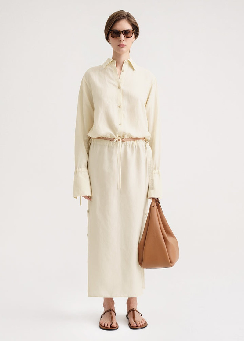 TOTEME Drawstring shirt vanilla outlook