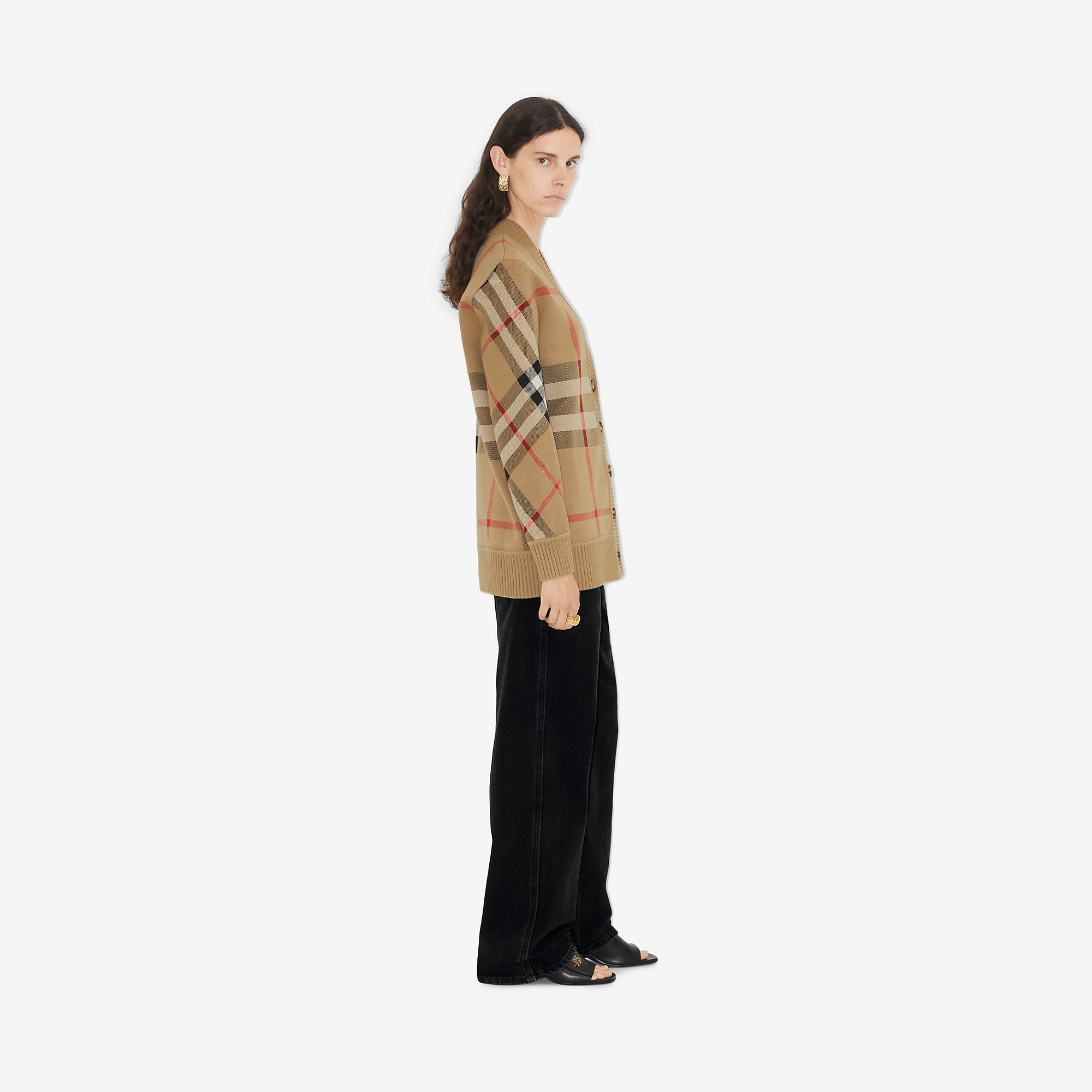 Check Technical Wool Jacquard Cardigan - 3