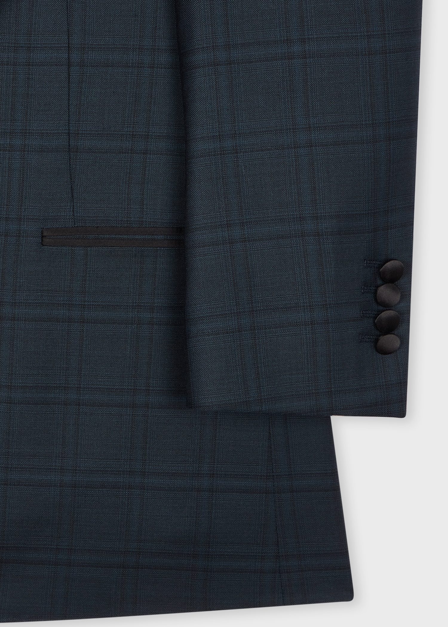 Dark Navy Check Superfine Merino Wool Suit - 3
