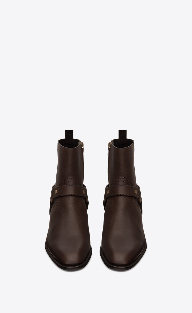 SAINT LAURENT wyatt harness boots in smooth leather outlook