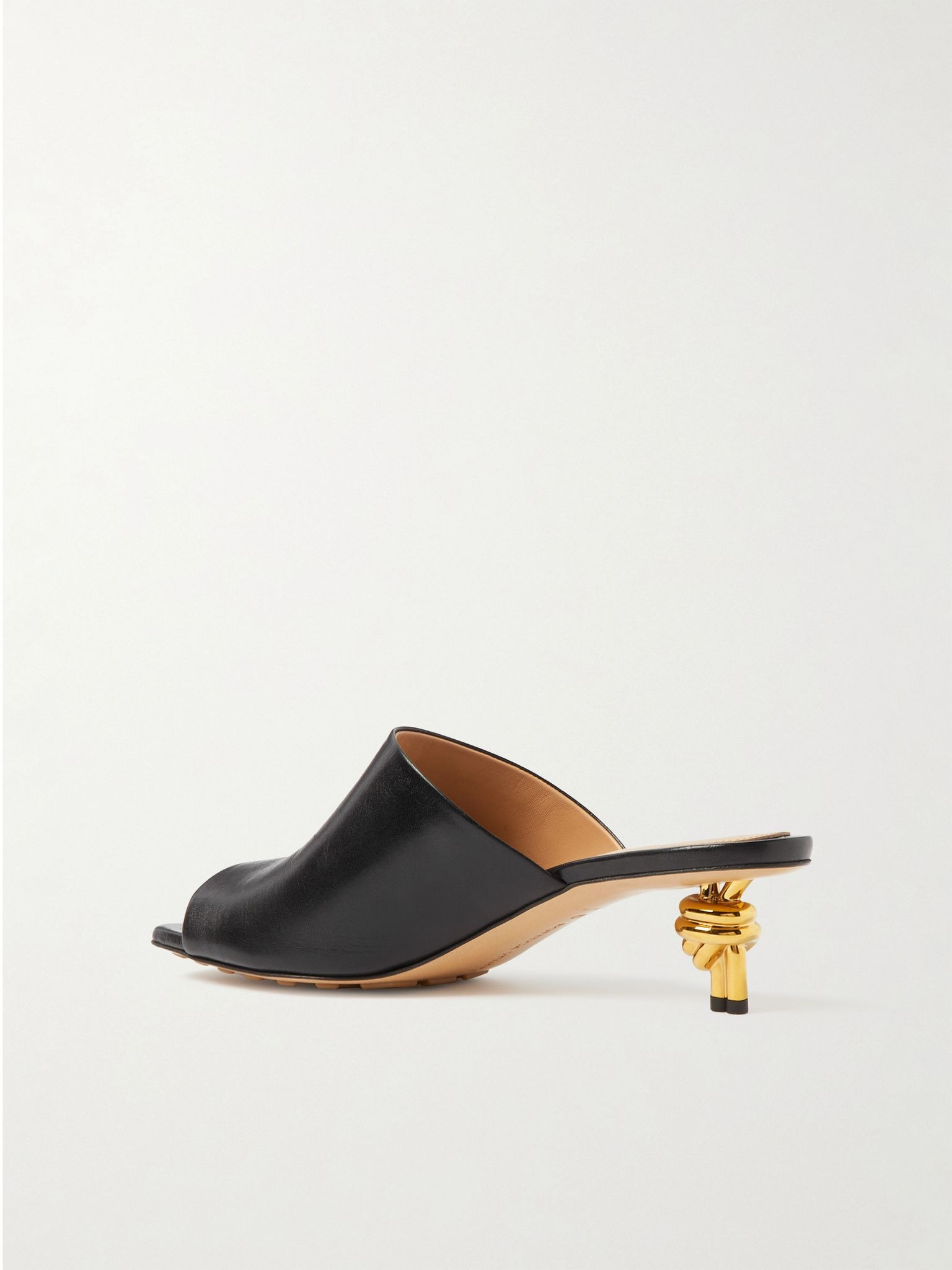 Knot leather mules Black - 3