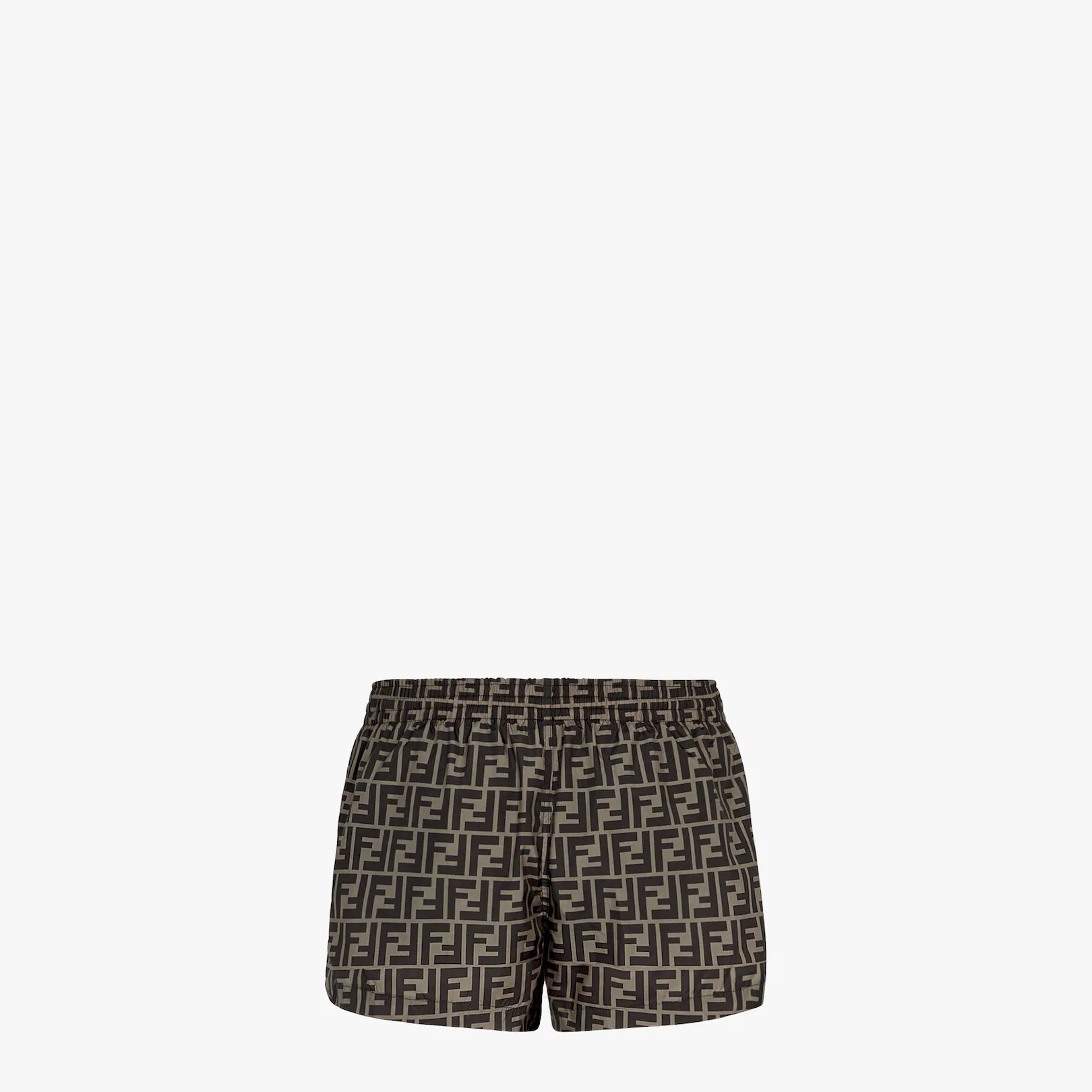 Brown fabric shorts - 2