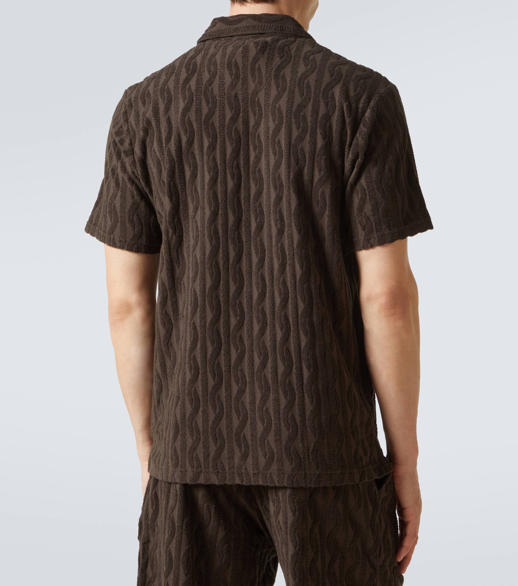 Faustino cotton terry jacquard polo shirt - 4