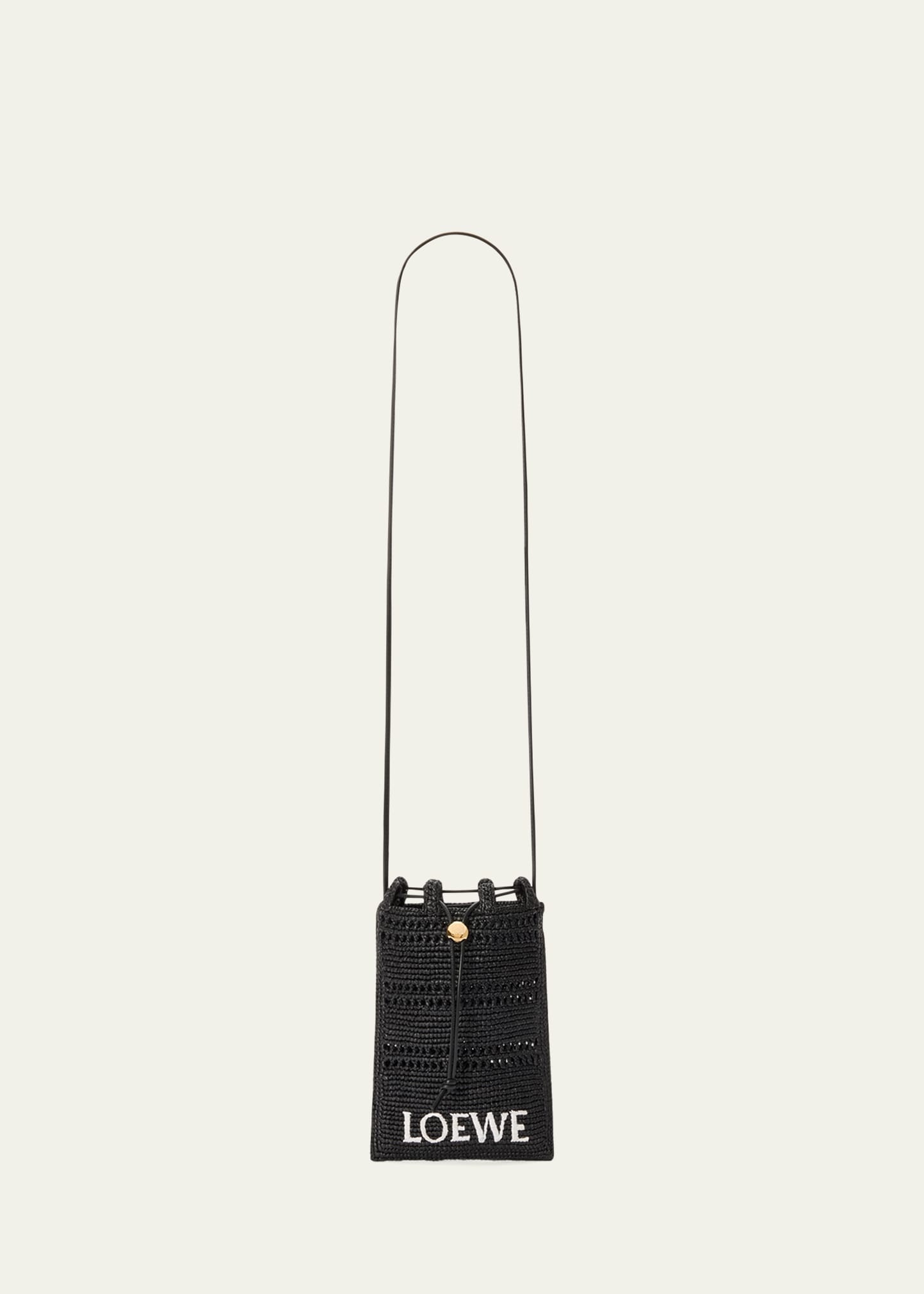 Drawstring Pocket Crossbody Bag in Raffia - 6