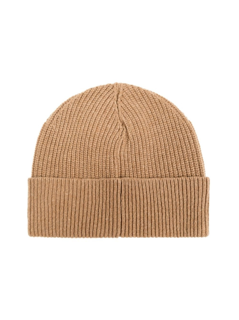 logo-patch ribbed beanie 3