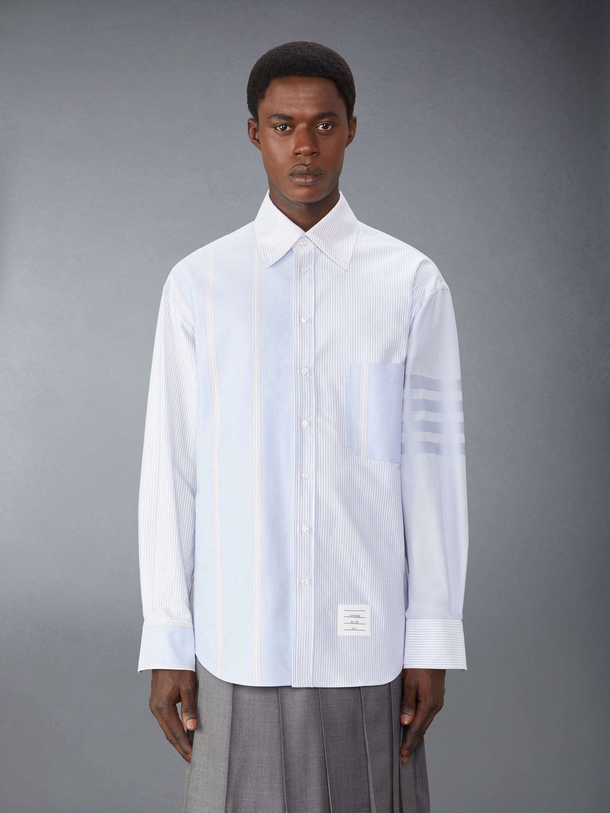 Cotton 4-Bar Oversized Shirt - 1