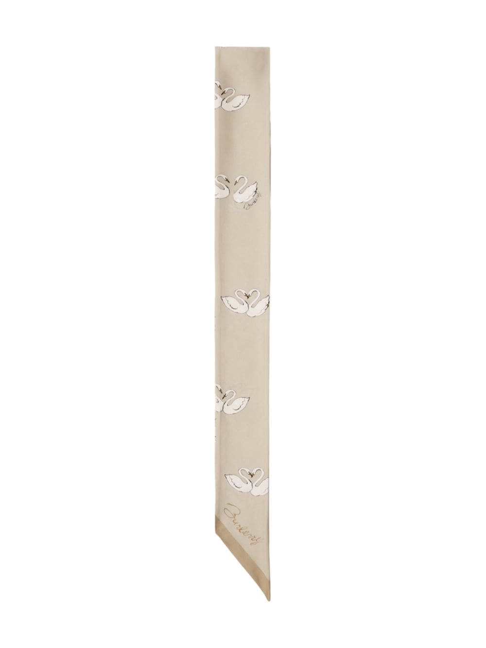 swan-print silk scarf - 2