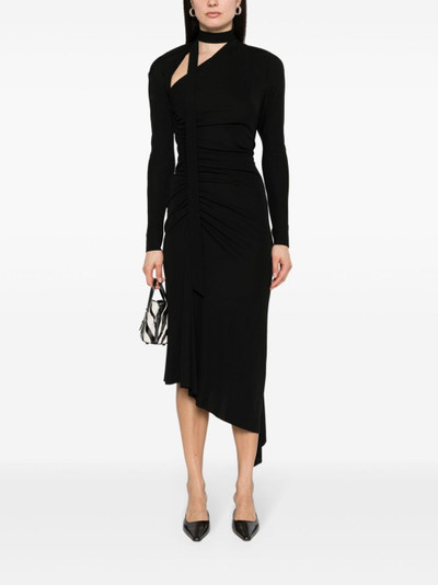 Victoria Beckham cut-out ruched midi dress outlook
