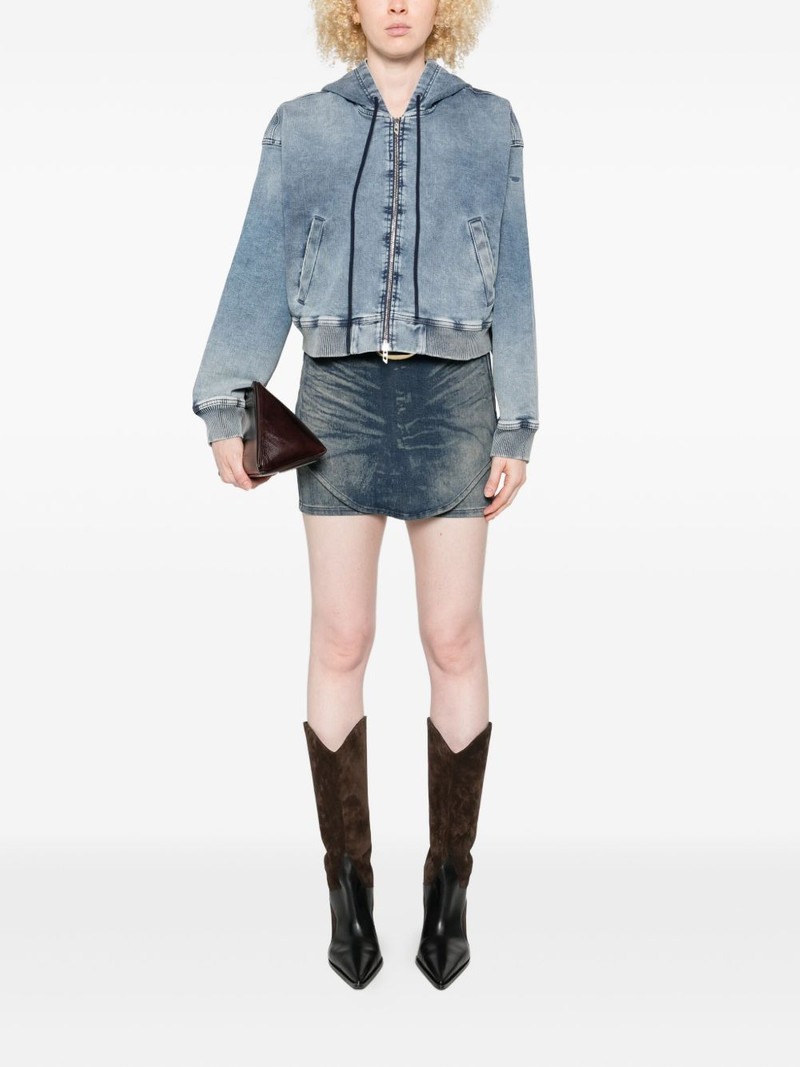 Diesel hooded zip-up denim jacket outlook