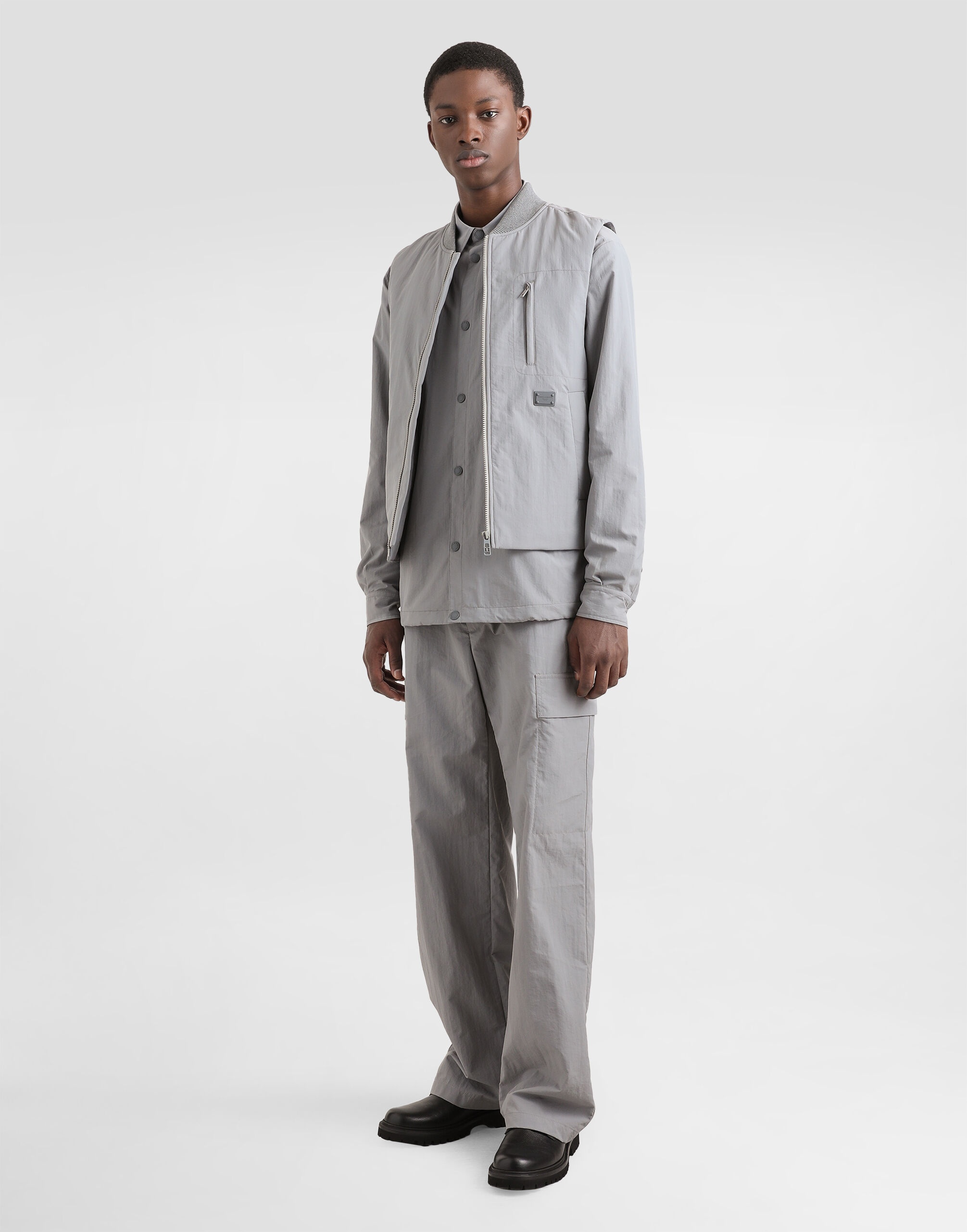 Padded technical fabric vest with tag - 2