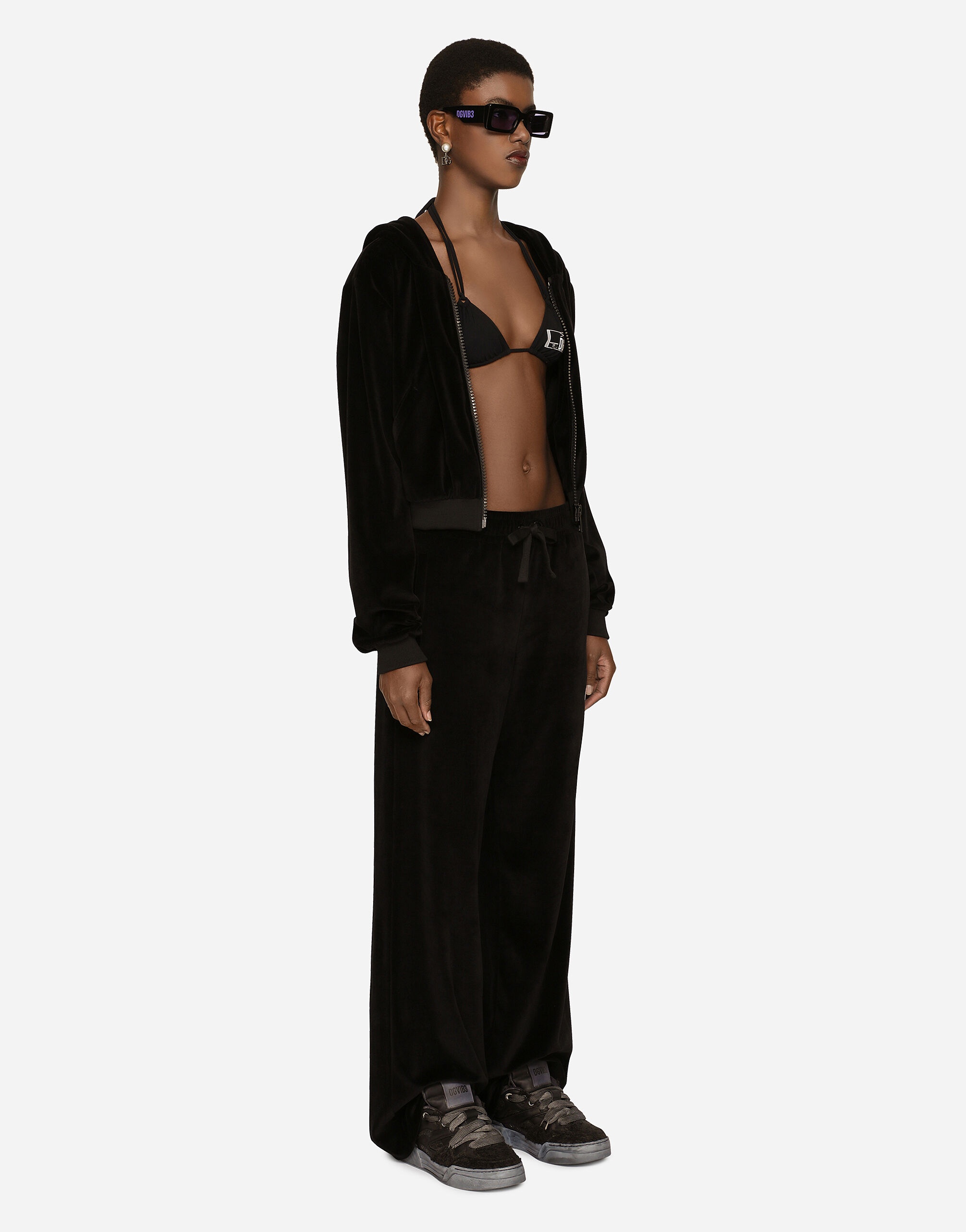 Cotton chenille jogging pants with DGVIB3 embroidery - 5
