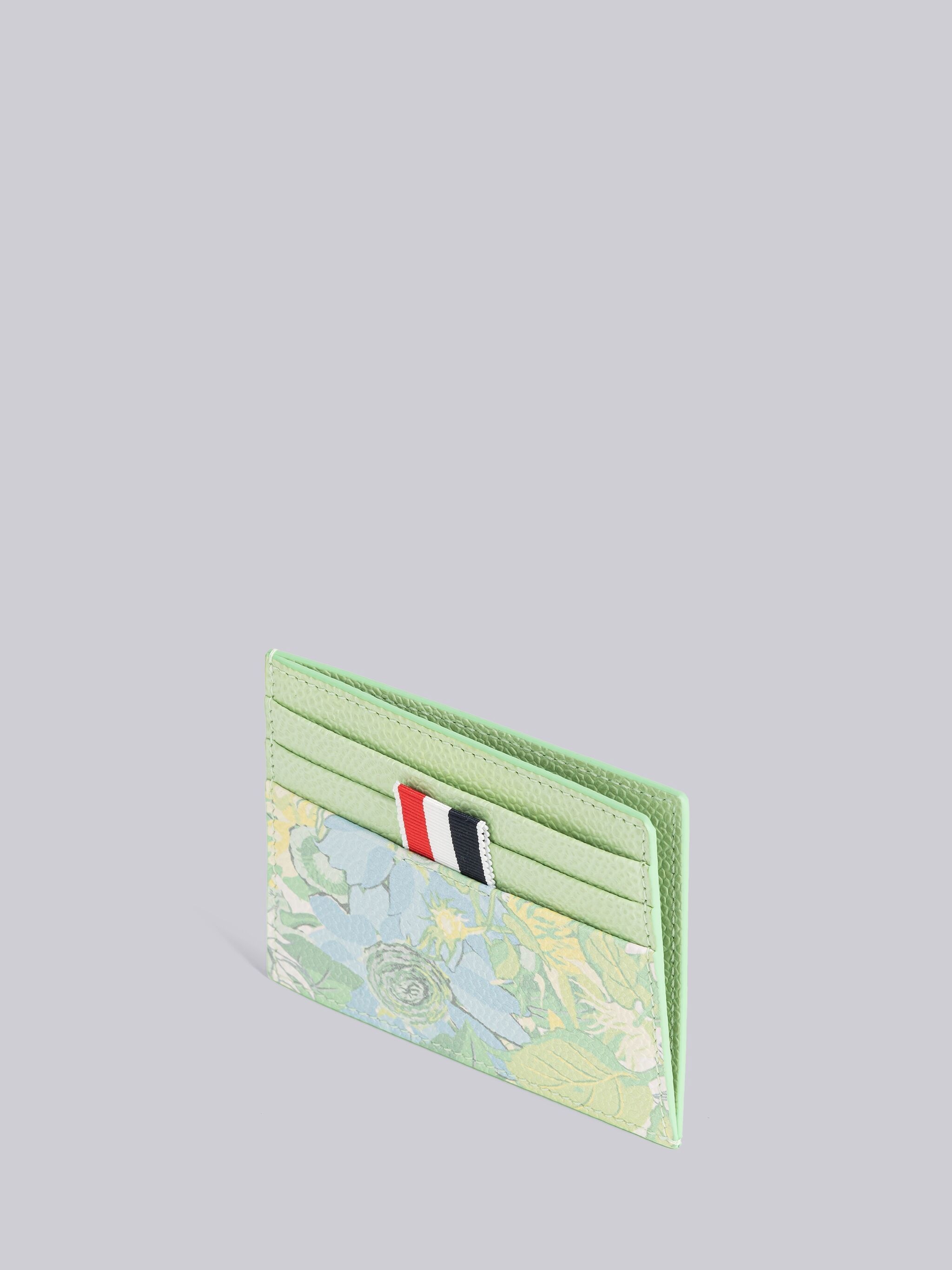 PEBBLE GRAIN LEATHER FLOWER PRINT SINGLE CARD HOLDER - 3