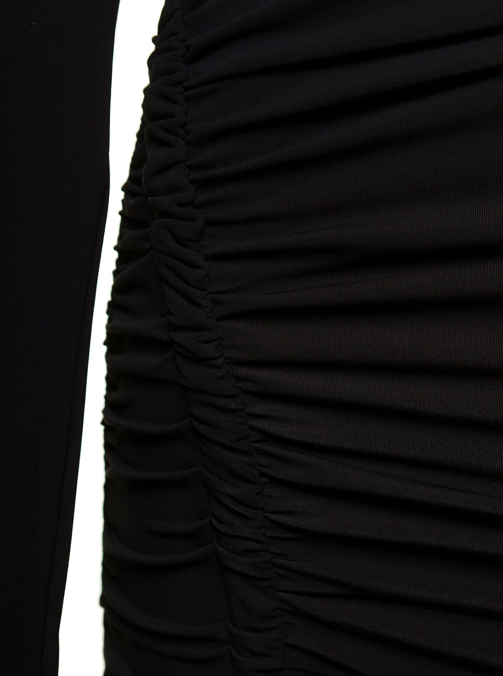 Off-White Women Mini Asymmetric Black Dress With Cut-Out And Ruffle Detail In Viscose Stretch Woman - 3