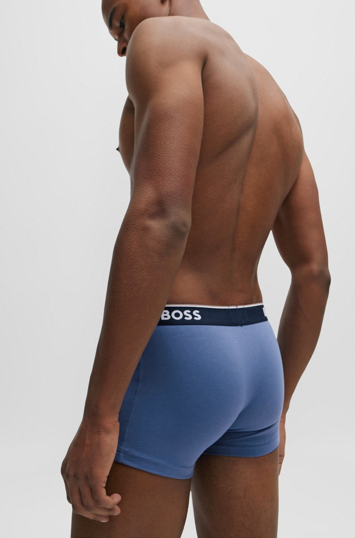 THREE-PACK OF STRETCH-COTTON TRUNKS WITH LOGO WAISTBANDS - 5