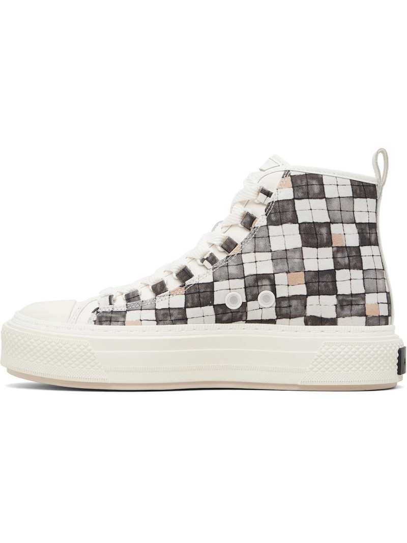 AMIRI Gray & White Checkered Court Hi Sneakers outlook