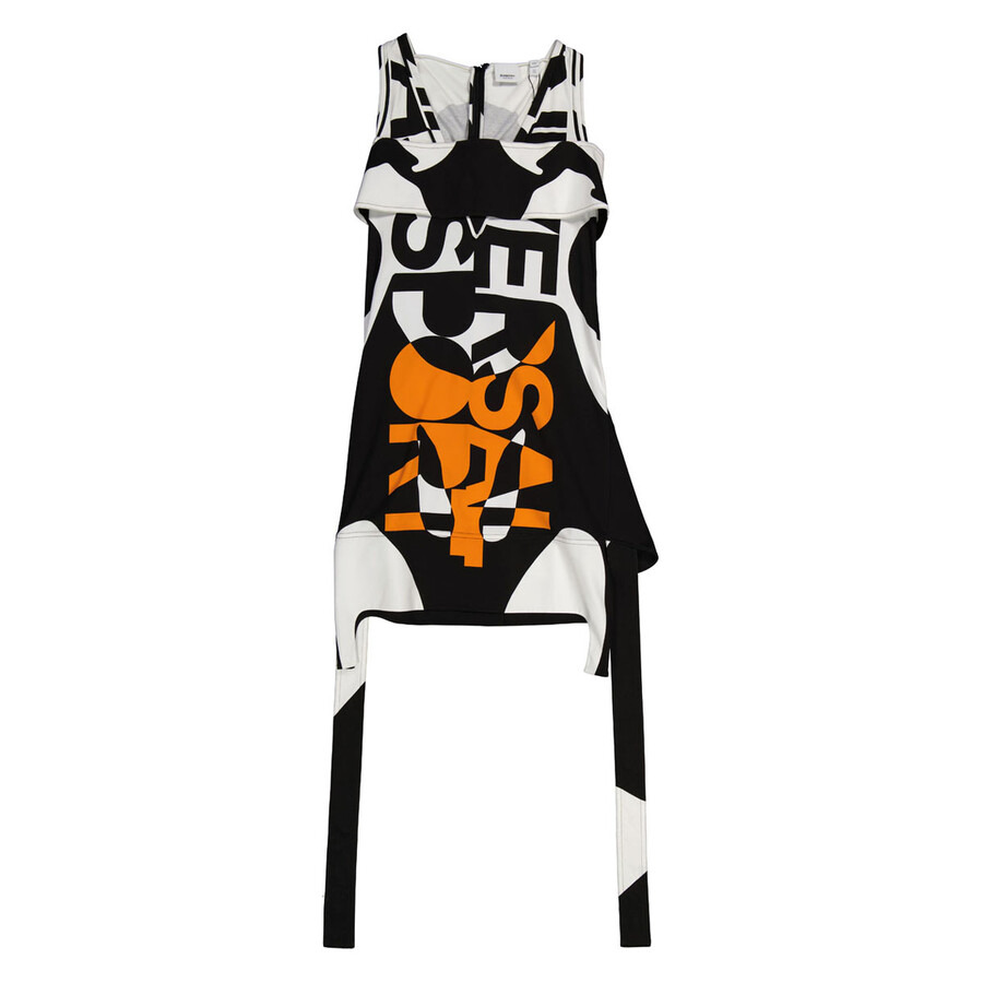 Burberry Ladies Slogan Print Sleeveless Cotton Dress - 2