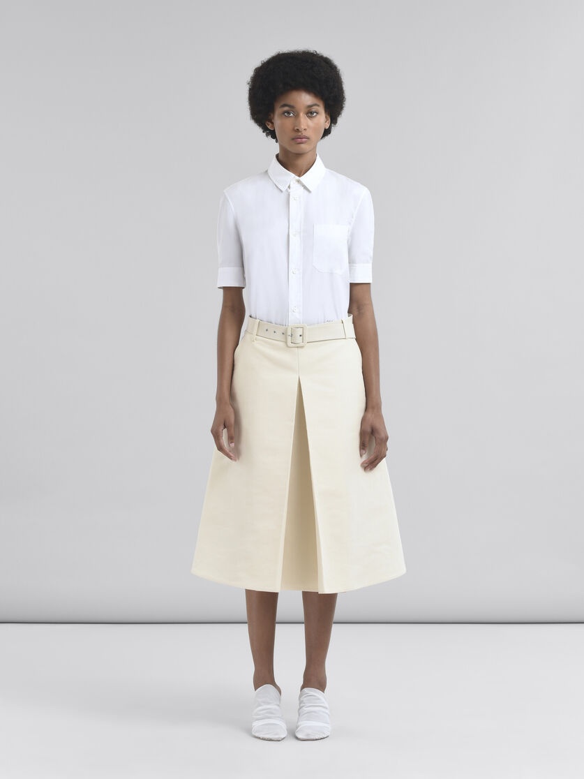 BLACK COTTON A-LINE SKIRT WITH MARNI SYMBOL - 2