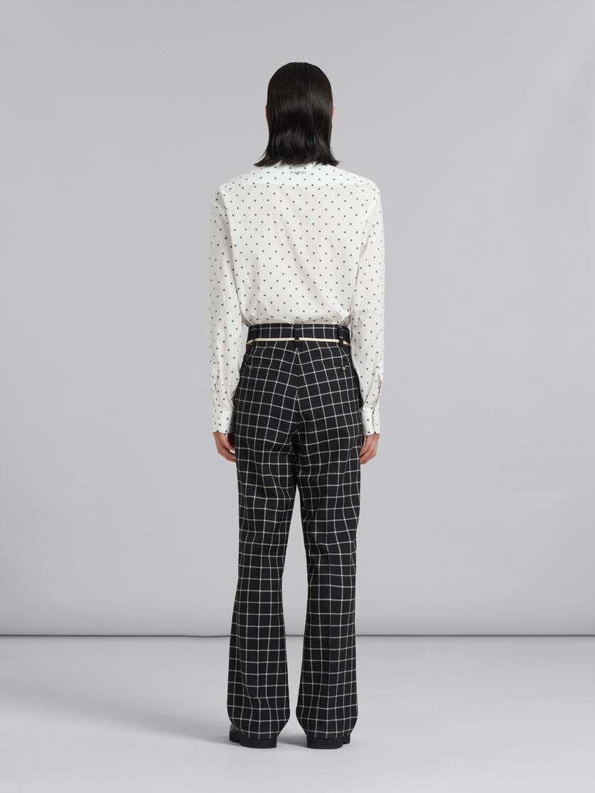 BLACK CHECKED WOOL CHINOS - 3