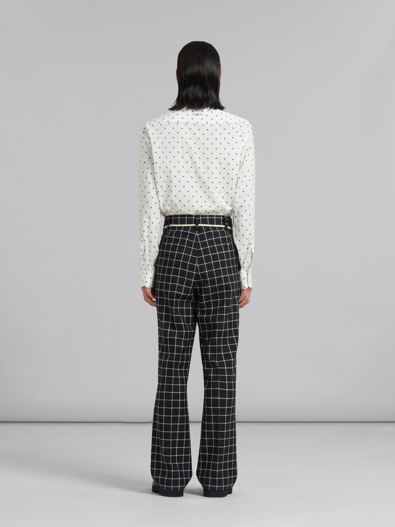 BLACK CHECKED WOOL CHINOS 3