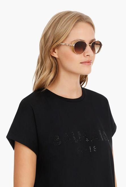 White and gold-tone titanium Brigade-I sunglasses - 4