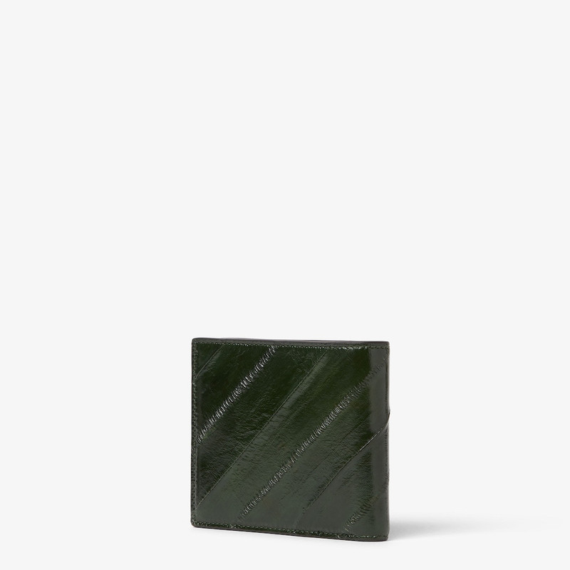 Squared FF Wallet Dark green inlaid hagfish bi-fold wallet 3