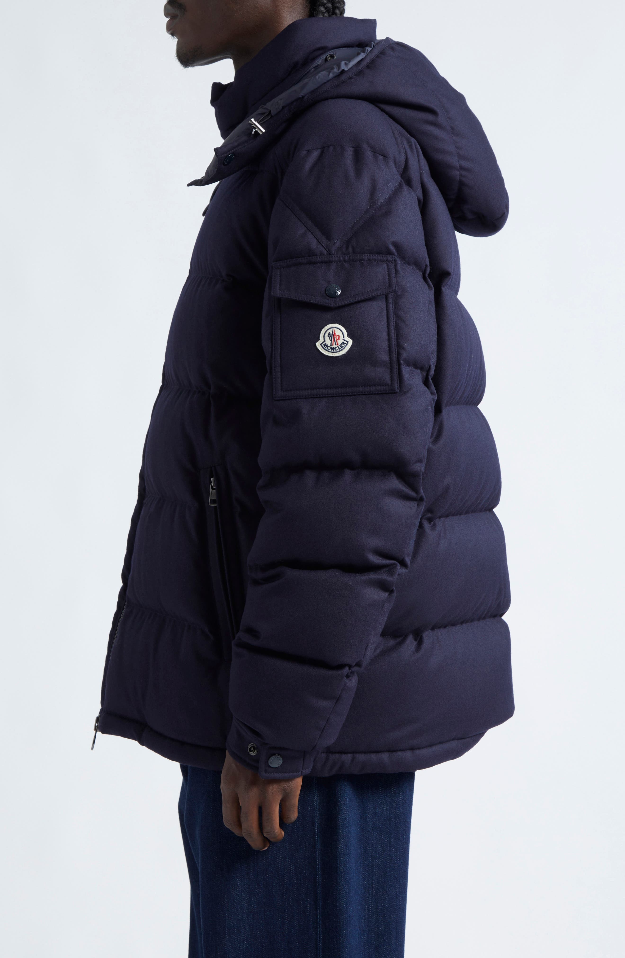 Moncler Montgenevre Virgin Wool Down Puffer Jacket in Navy at Nordstrom - 3