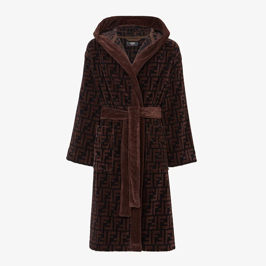 Brown cotton bathrobe - 1