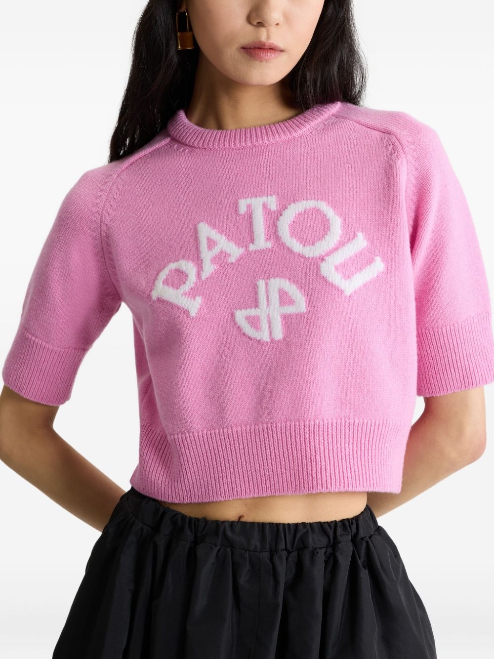 logo-intarsia ribbon-detailed sweater - 4