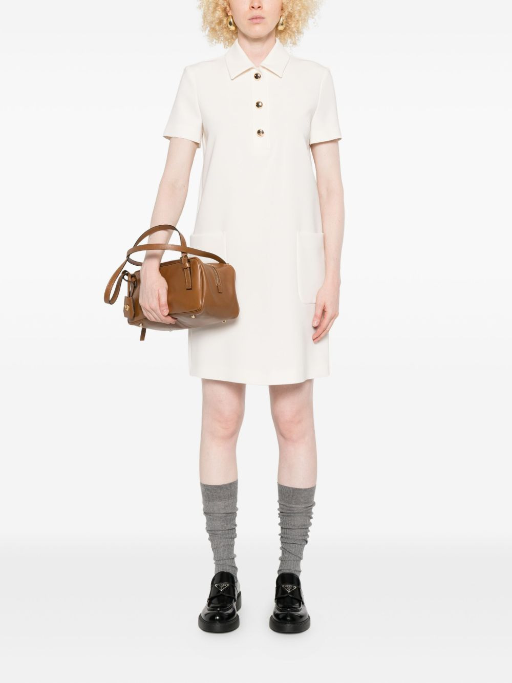 gold-button polo dress - 2