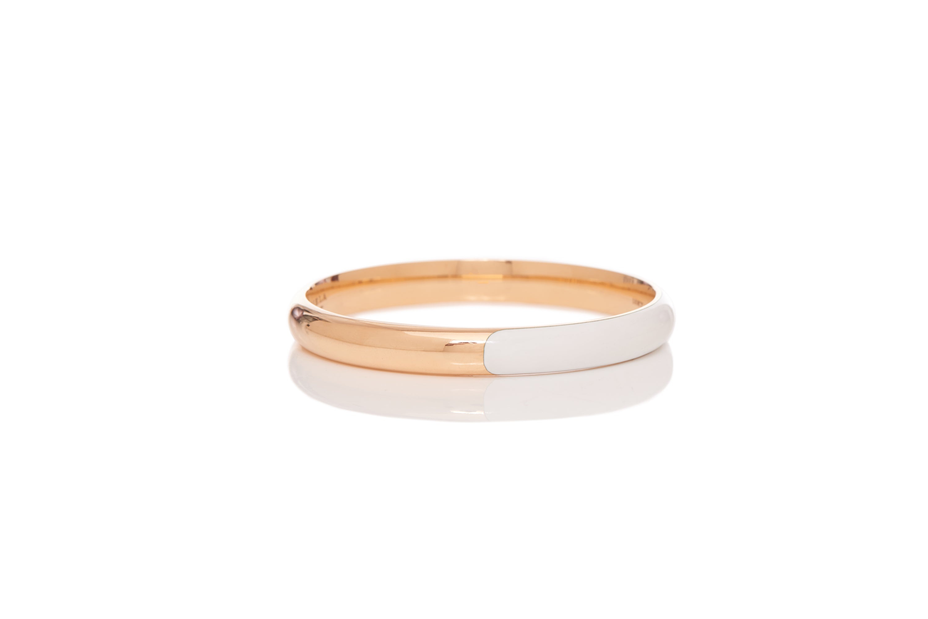 Vitreous Ivory Enamel & 18K Gold Bangle - 2