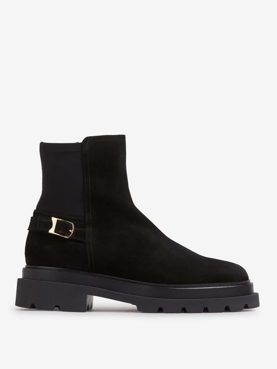 Santoni Suede Buckle Boots - 1