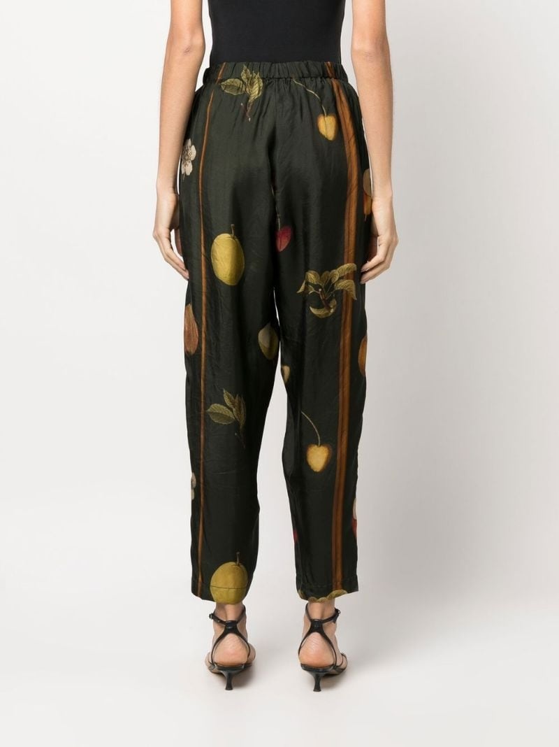 fruit-print tapered trousers - 4