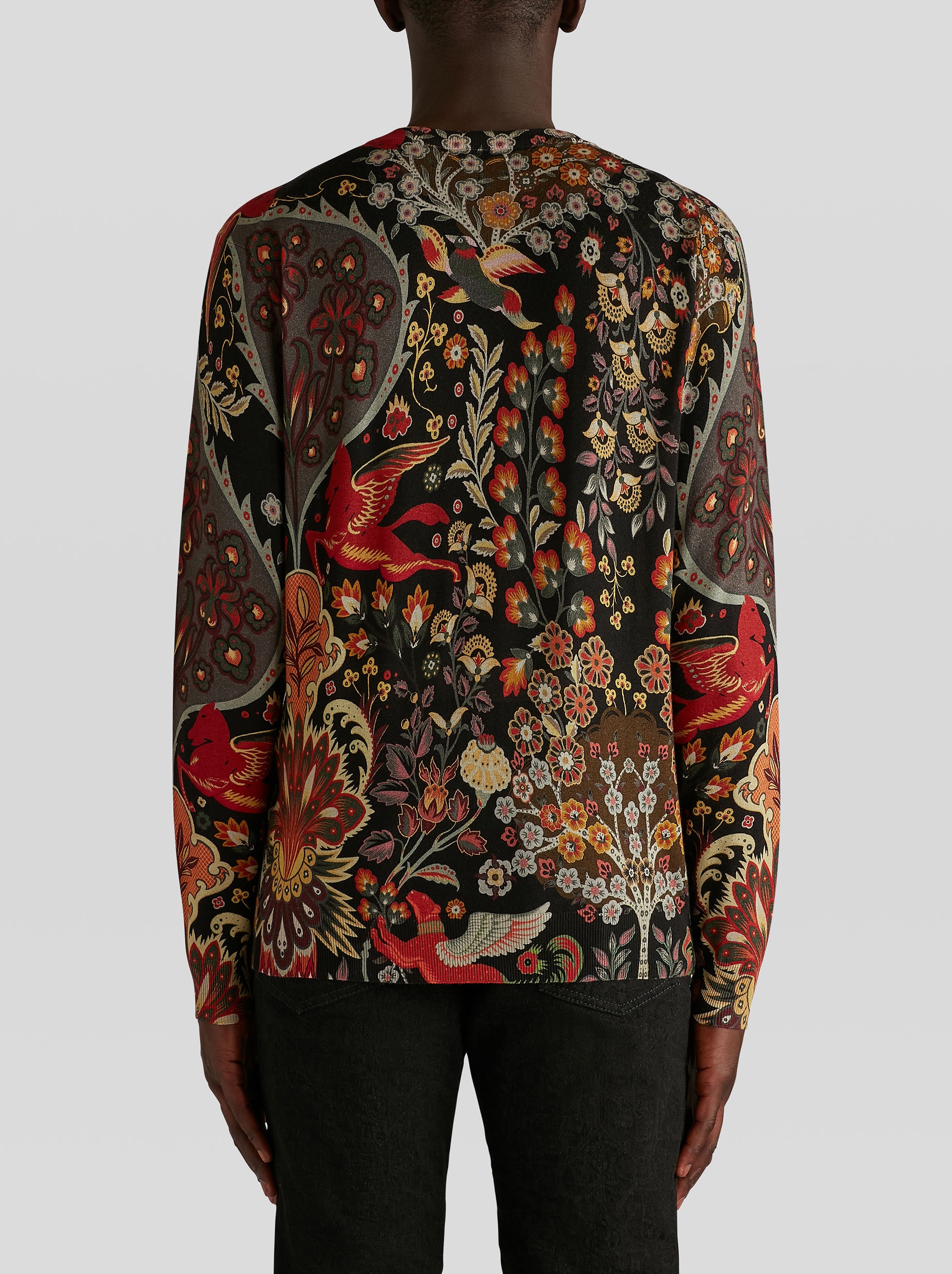 PRINTED SILK AND CASHMERE JUMPER - 4
