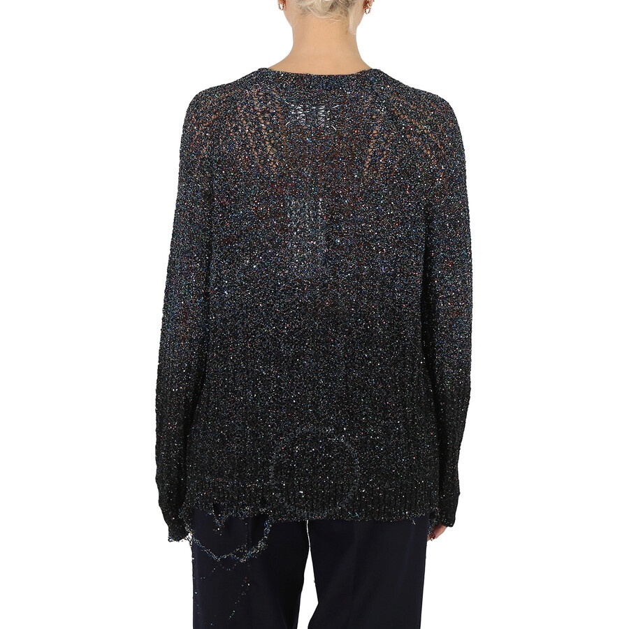 Maison Margiela Ladies Sequinned Distressed Jumper - 5