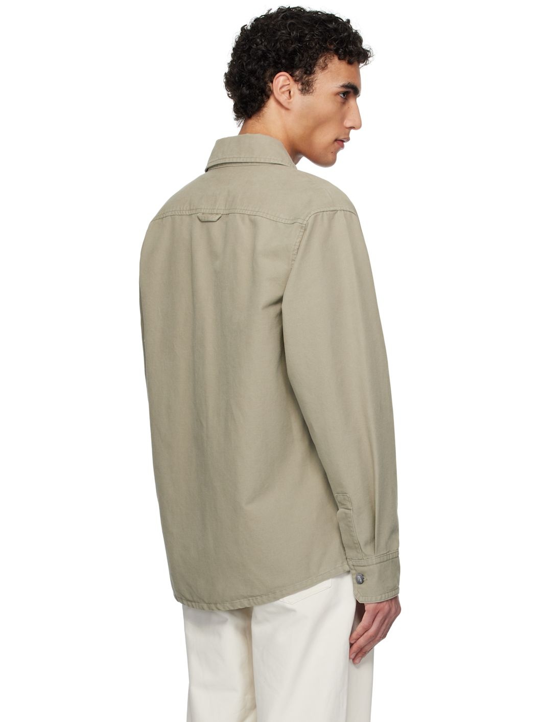 A. P.C. Khaki Basile Brodée Poitrine Overshirt - 3
