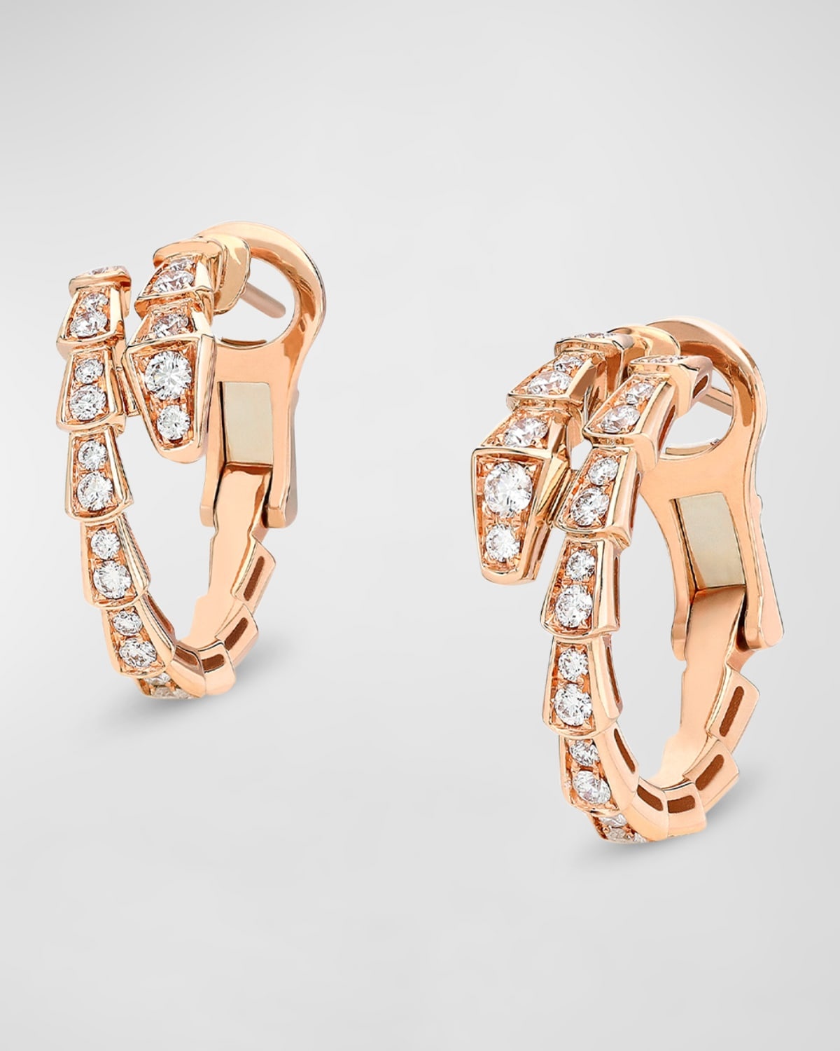 Serpenti Viper 18K Rose Gold Diamond Earrings - 3