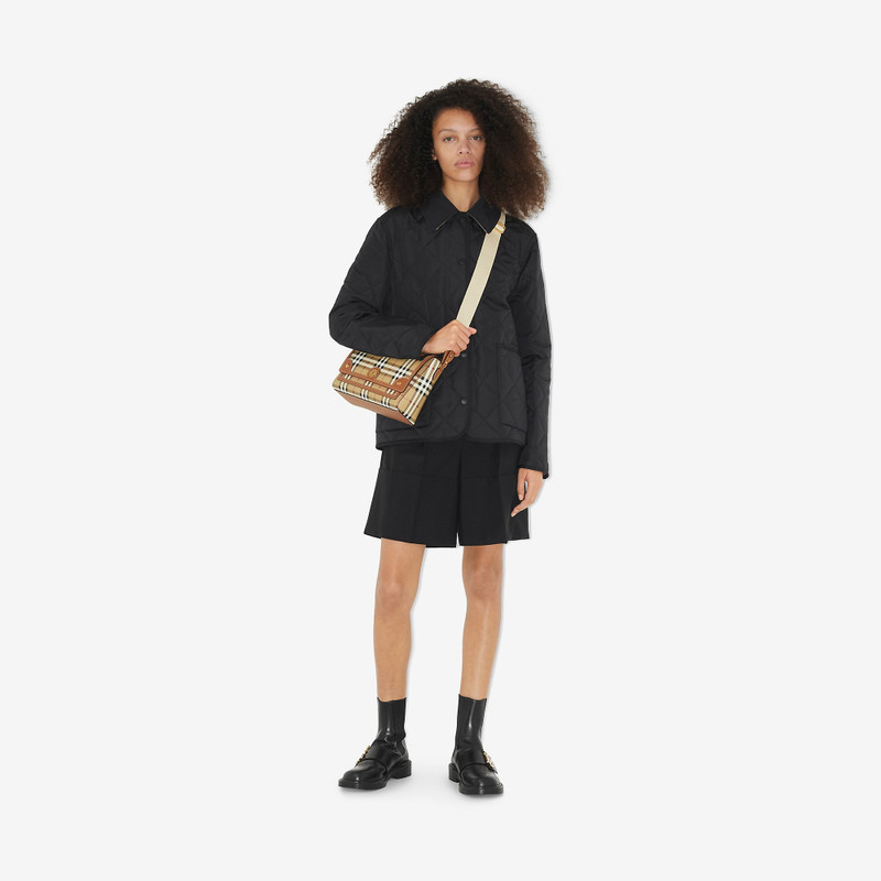 Check and Leather Note Bag 2