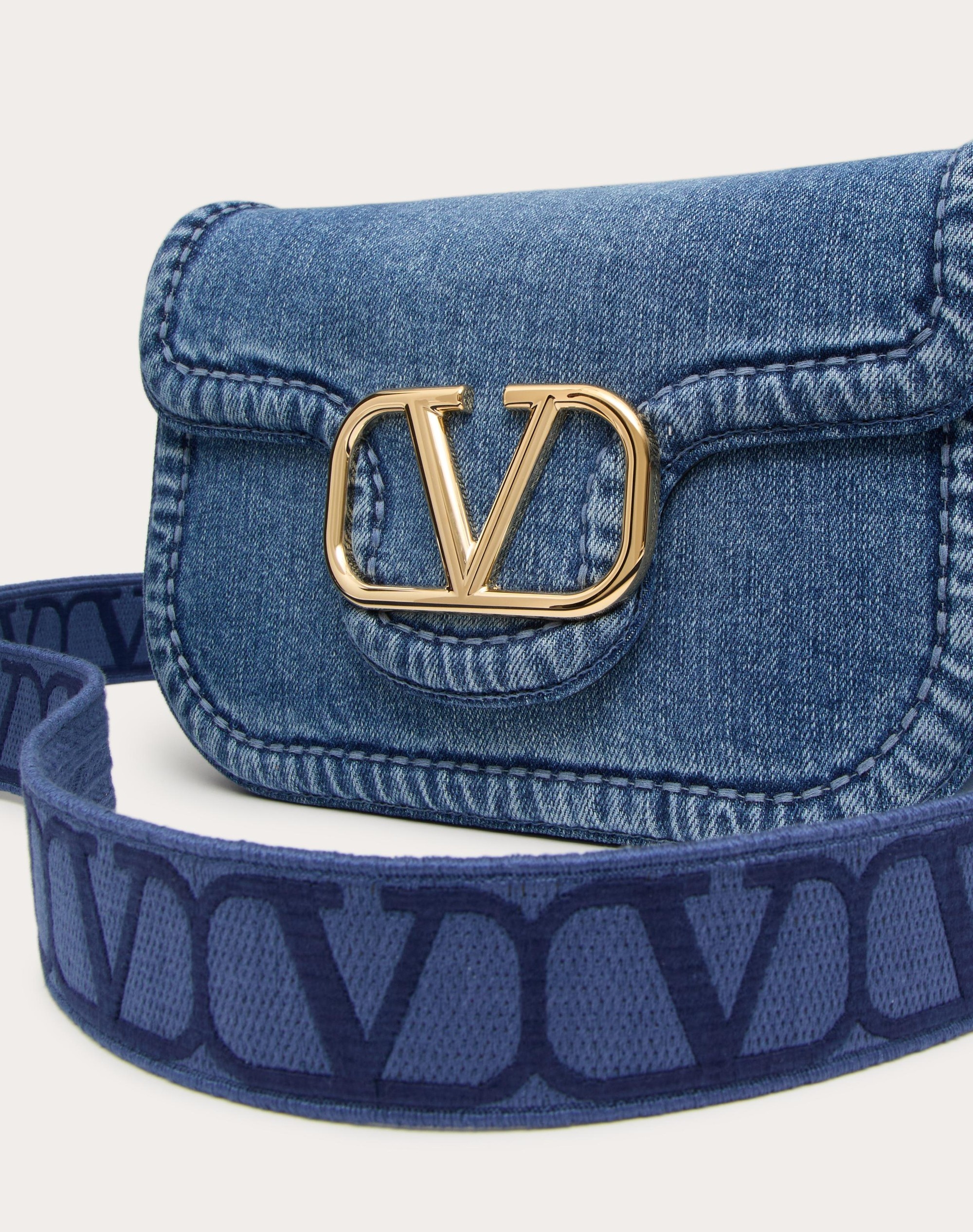 VALENTINO GARAVANI ALLTIME DENIM SHOULDER BAG - 8