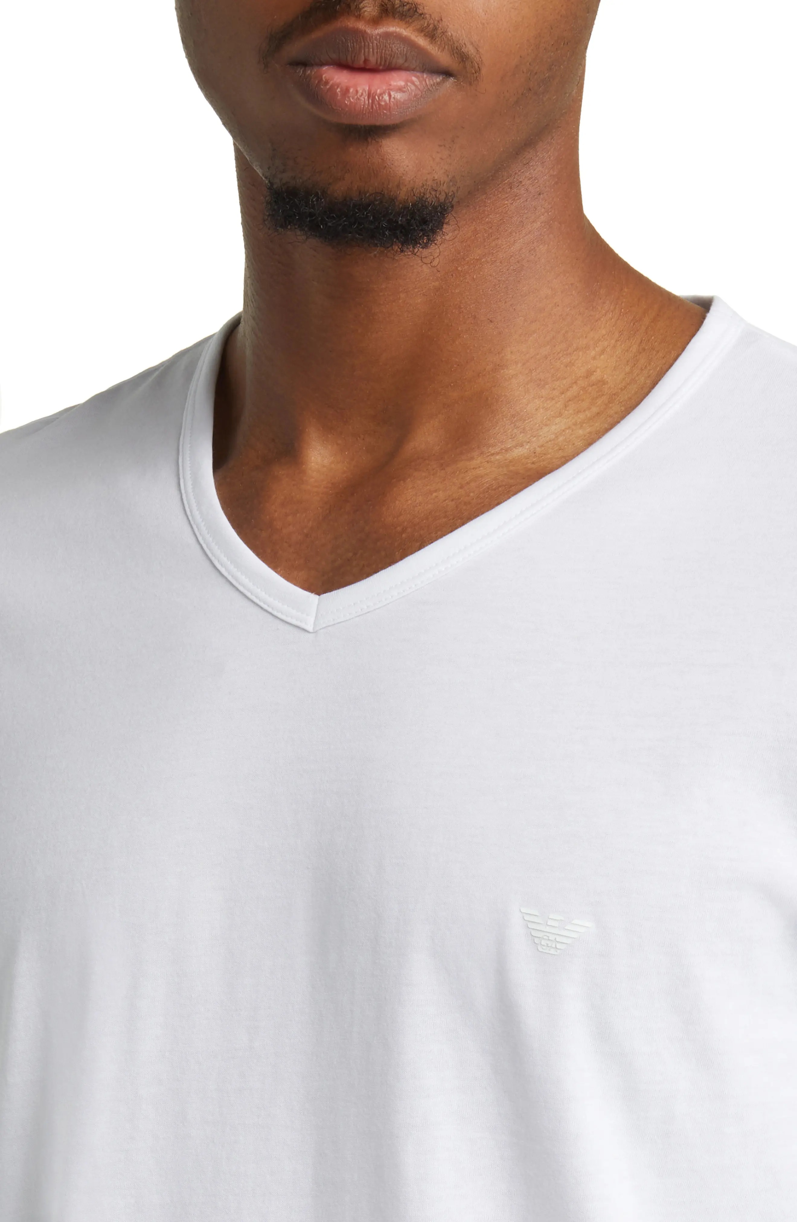 3-Pack V-neck Cotton T-Shirts - 4