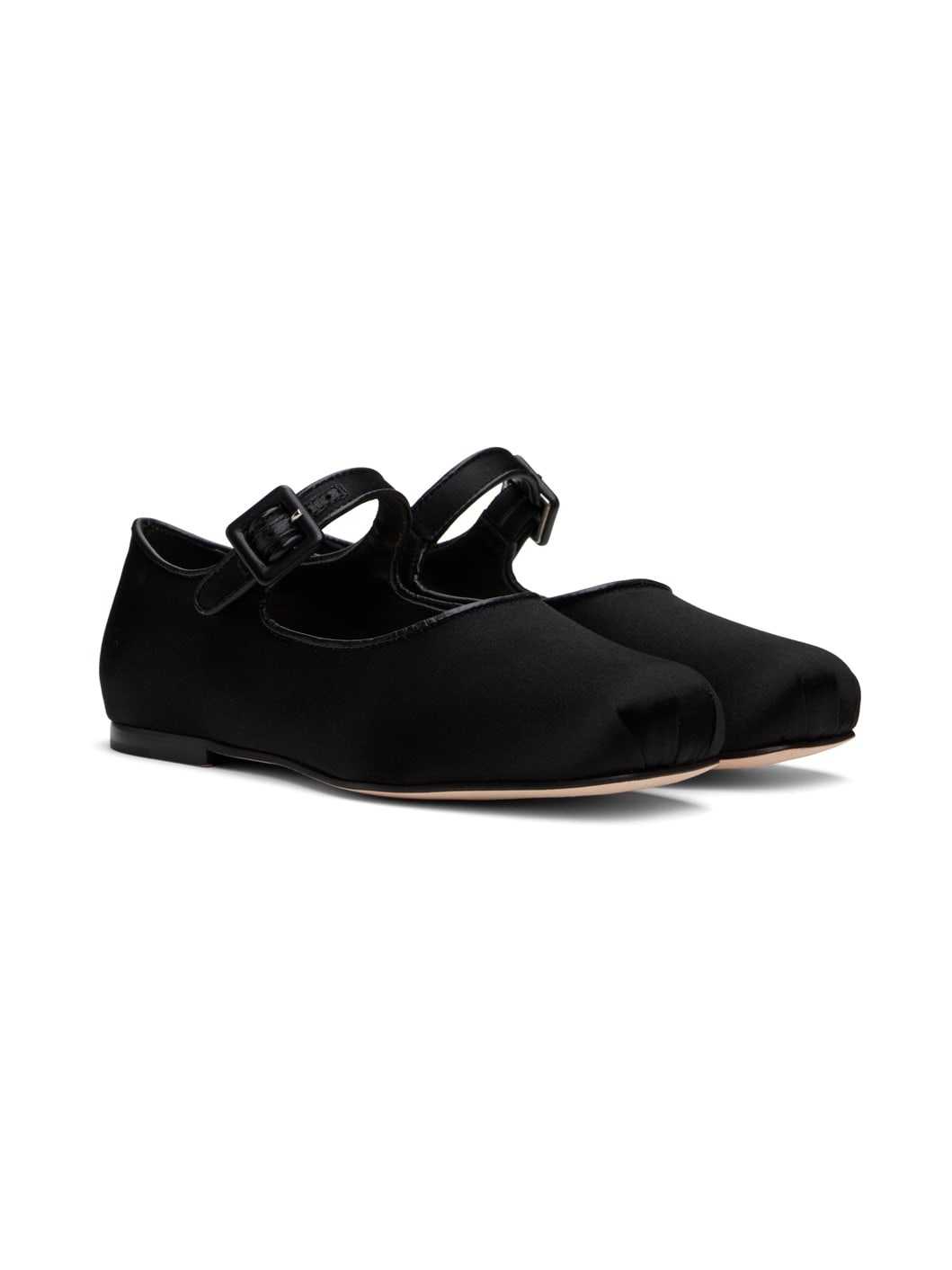 Black Mary Jane Pointe Ballerina Flats - 4