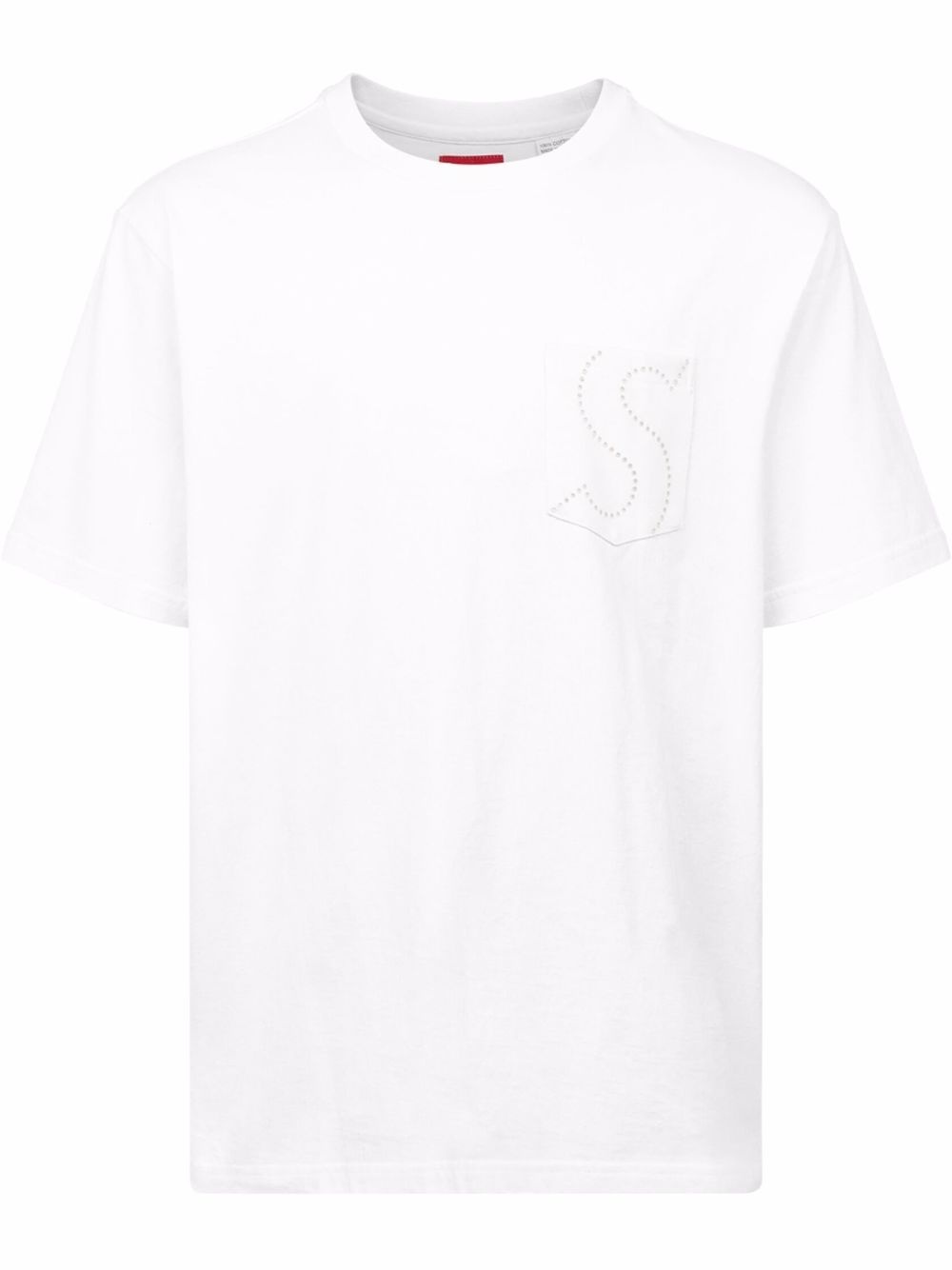 laser cut S logo pocket T-shirt - 1