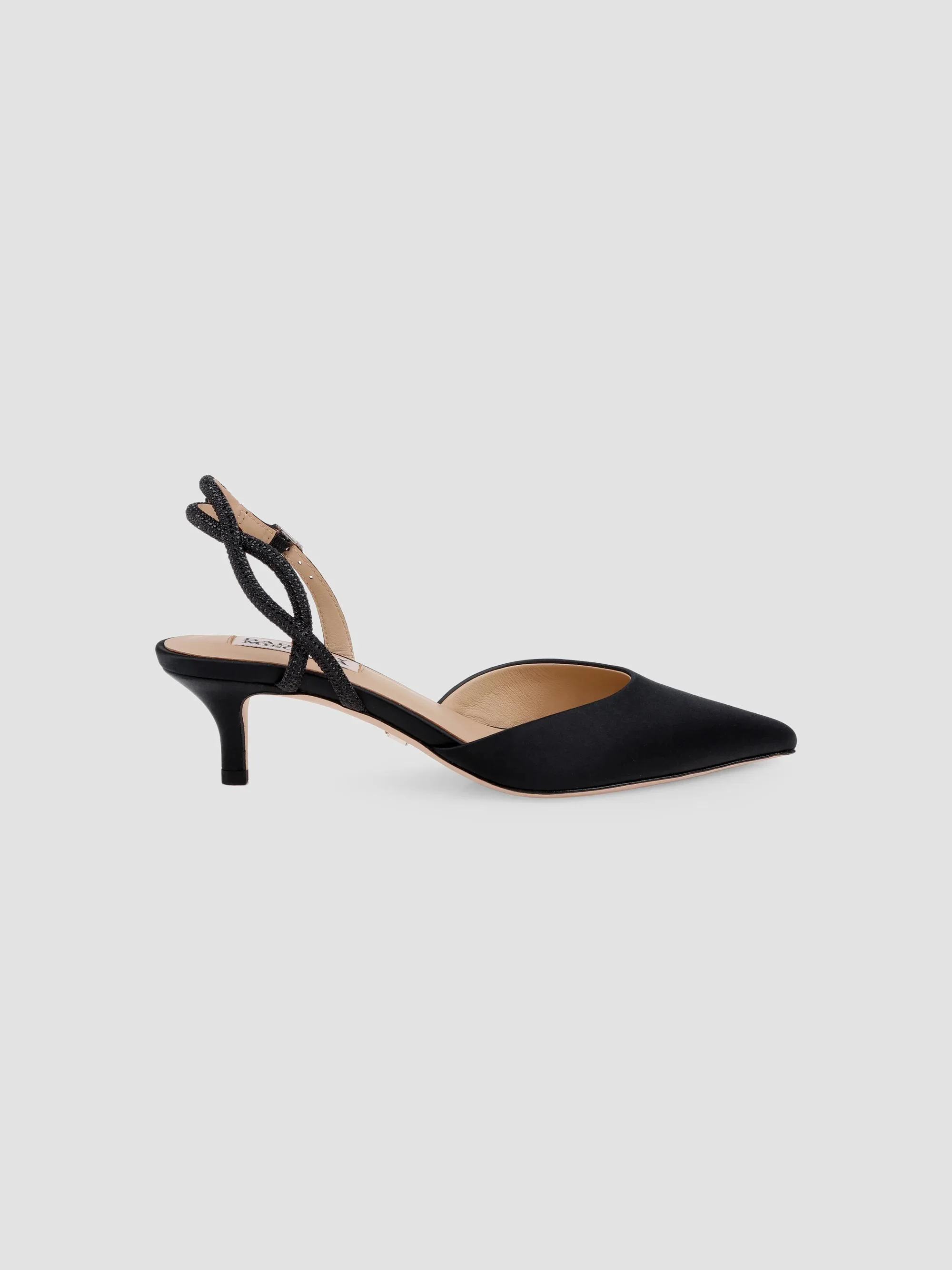 Women's Yulianna 45MM Satin Slingback Pumps - Black Satin - 1