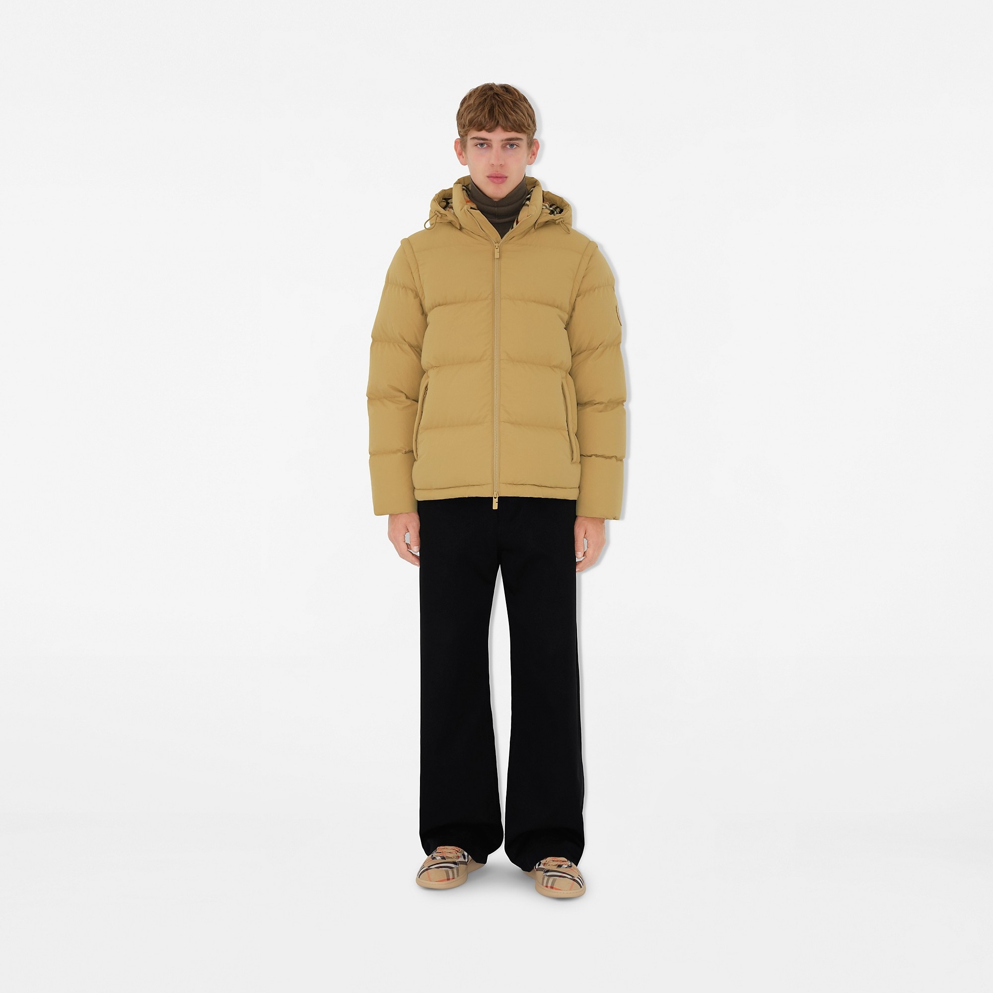 Detachable Sleeve Nylon Puffer Jacket - 2