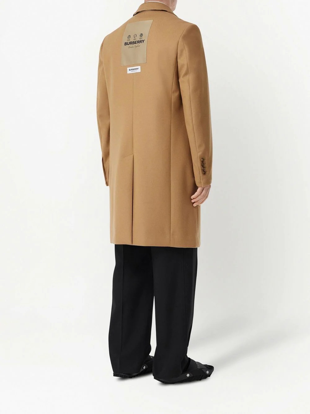 label appliqué tailored coat - 4