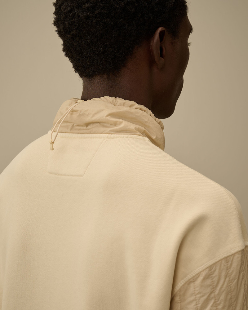 Diagonal Raised Fleece Mixed Half Zip Sweatshirt 6