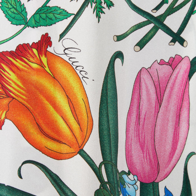 Printed silk twill long dress 5